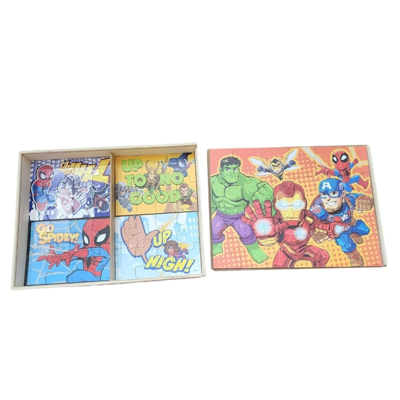 Marvel Superheroes 5 Puzzle Set in Case - Picture 2 of 6